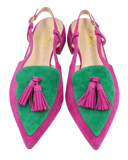 Hot Pink-Verde Estivo Tassel Slingback