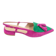 Hot Pink-Verde Estivo Tassel Slingback