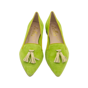 Pointy Tassel Loafer Lizard-Citrus-Lime (short tassel)
