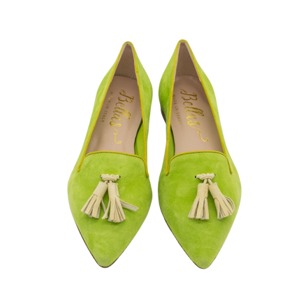 Pointy Tassel Loafer Lizard-Citrus-Lime (short tassel)