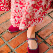 Mary Jane Furlane Velluto Bordo