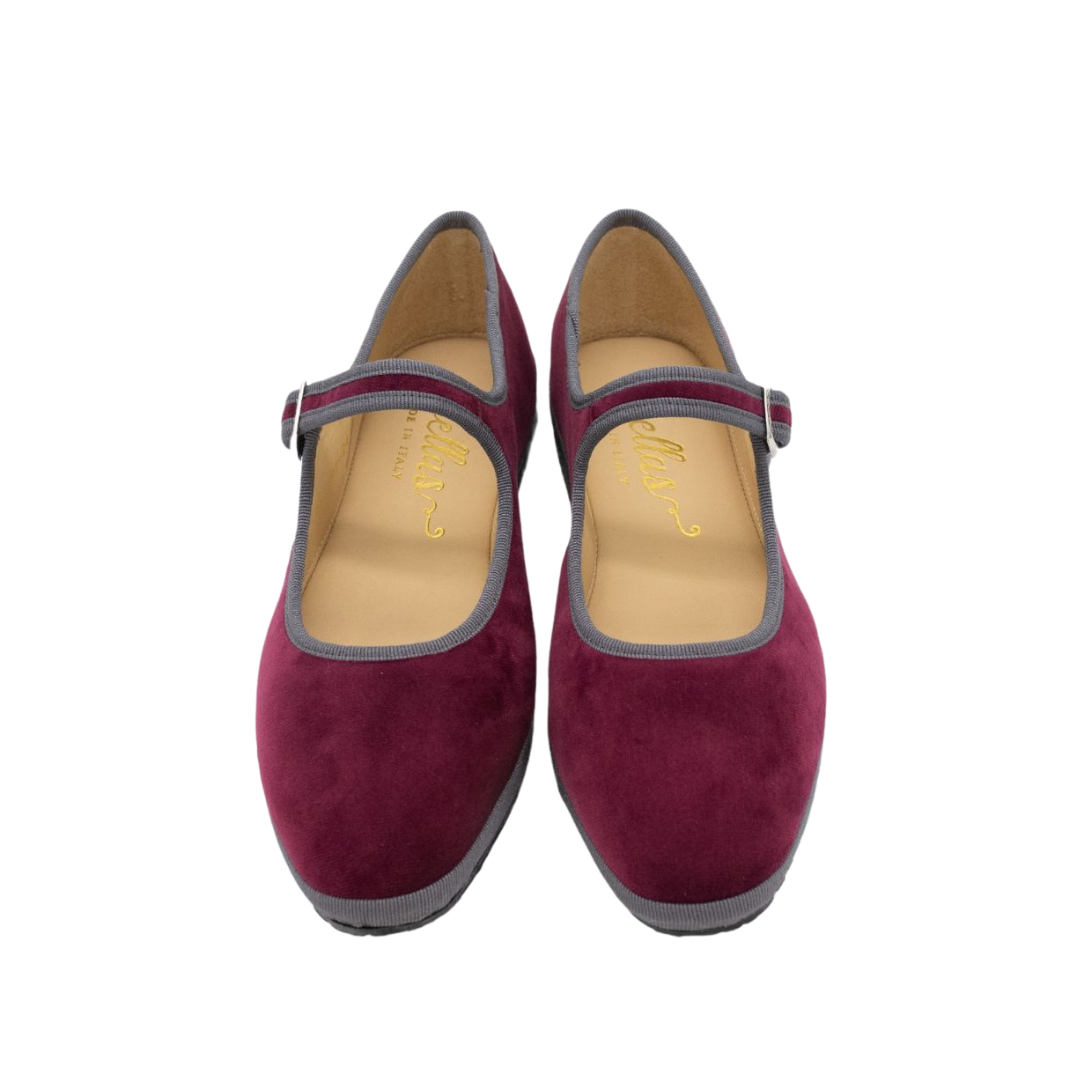 Mary Jane Furlane Velluto Bordo