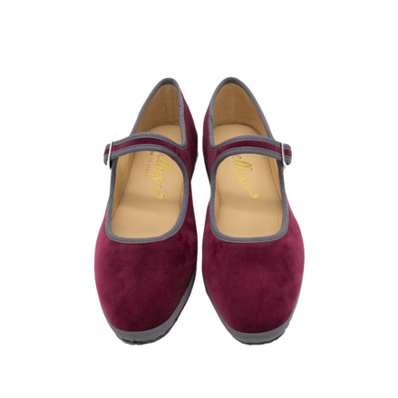 Mary Jane Furlane Velluto Bordo