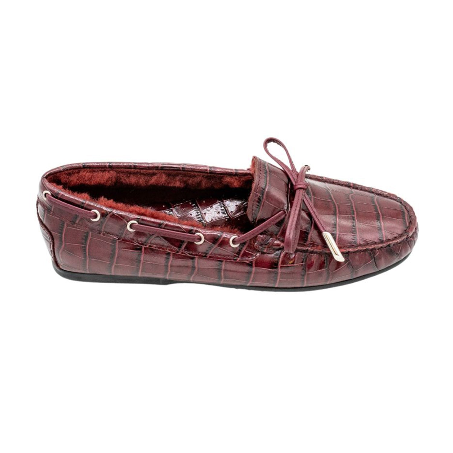 Bow Moccasin Cocco Bordo Shearling Lined