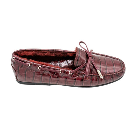 Bow Moccasin Cocco Bordo Shearling Lined