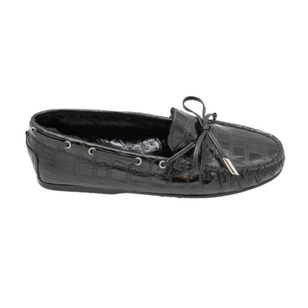 Bow Moccasin Cocco Nero Shearling Lined