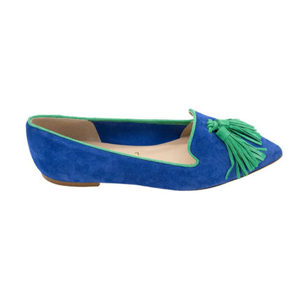 Pointy Tassel Loafer Navy - Verde Estivo (long tassel)