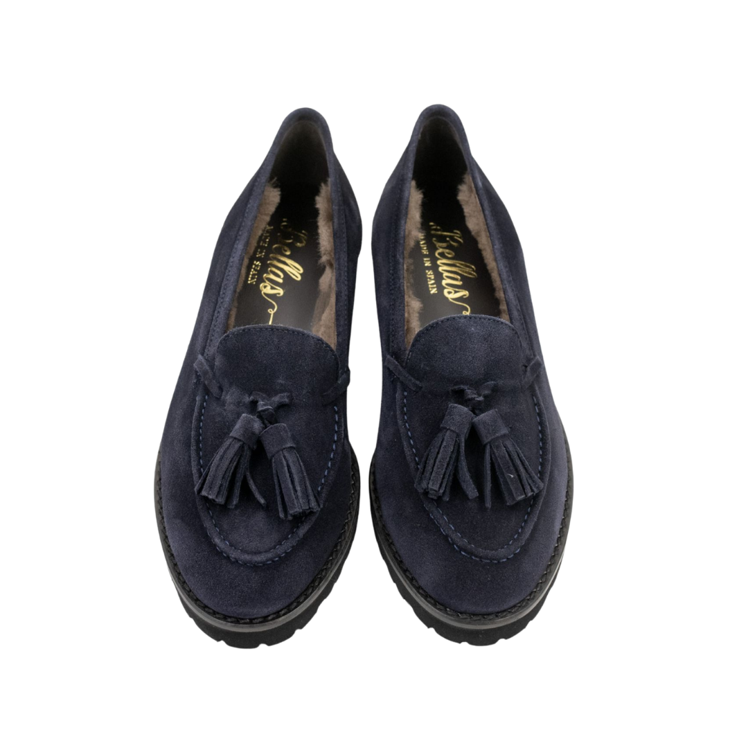 London Tassel Loafer Navy lined