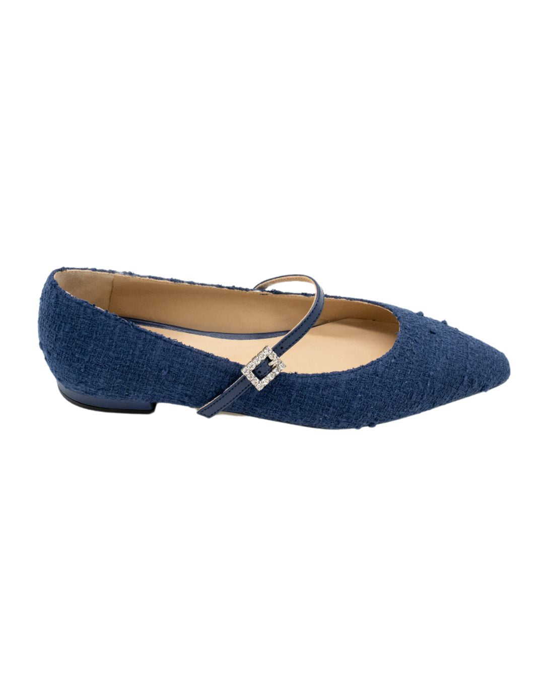 Pointy Mary Jane Tweed Navy