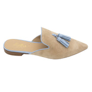Nude-Sky Tassel Mules
