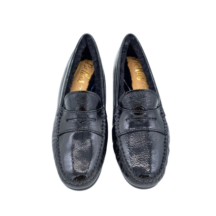 Patent Moccasin Nero Shearling Lined