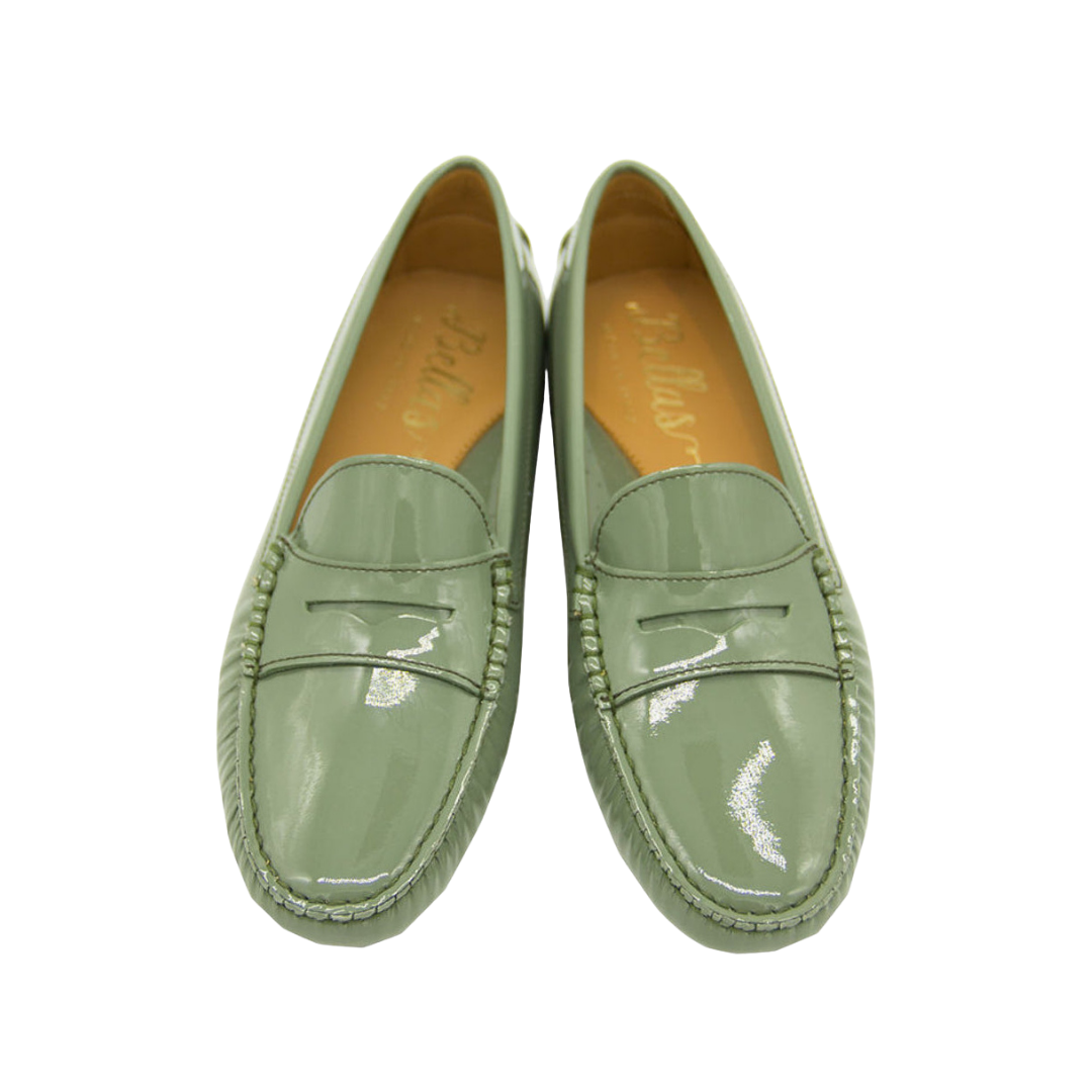 Patent Moccasin Verde