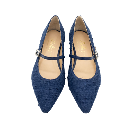 Pointy Mary Jane Tweed Navy