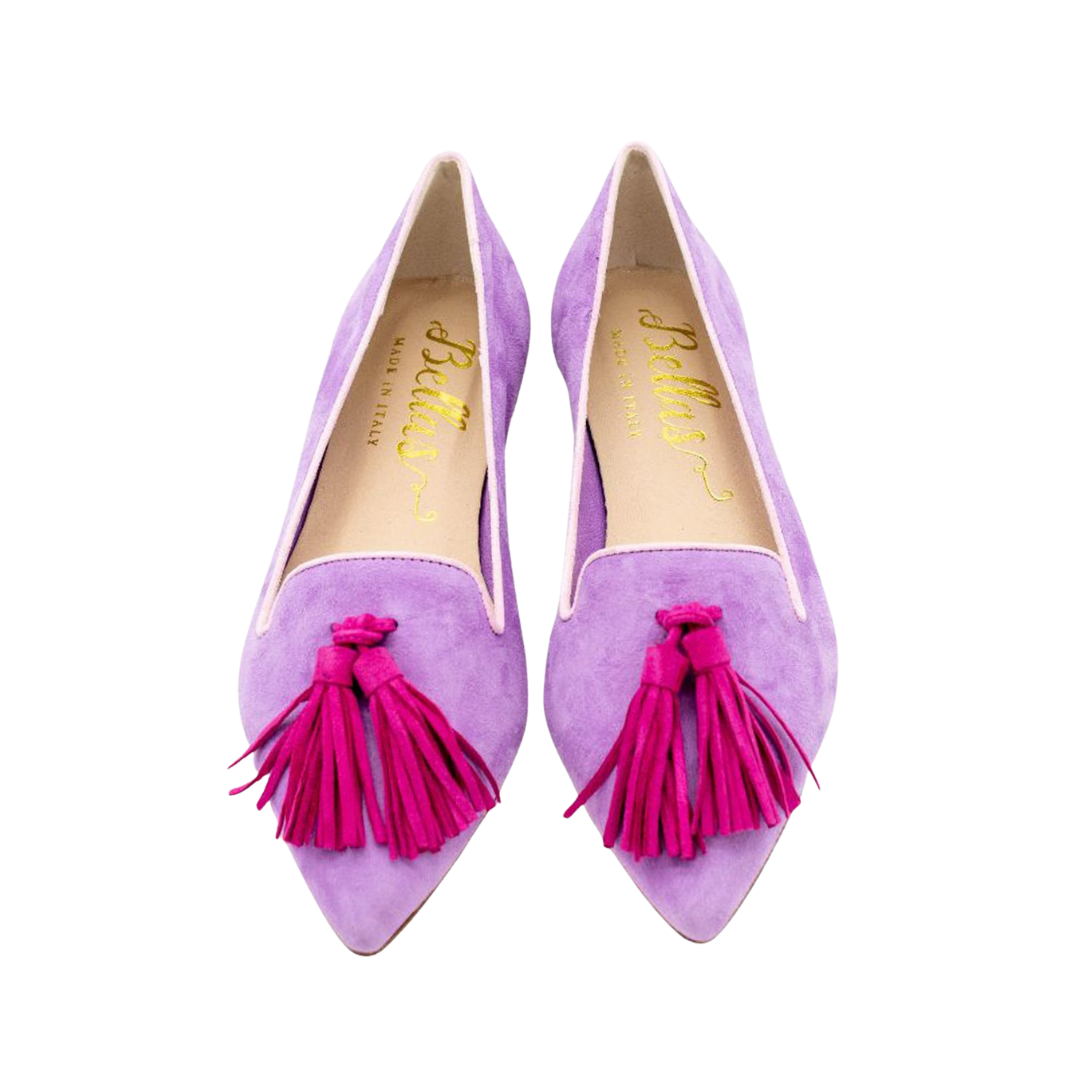 Pointy Tassel Loafer Bouganville-Rose Petal-Fancy (long tassel)