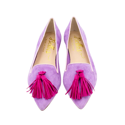 Pointy Tassel Loafer Bouganville-Rose Petal-Fancy (long tassel)