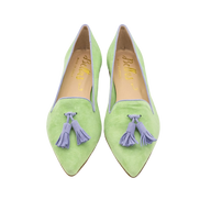Pointy Tassel Loafer Green - Lavander (short tassel)
