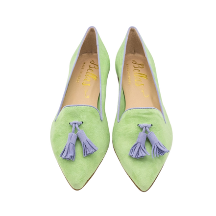 Pointy Tassel Loafer Green - Lavander (short tassel)