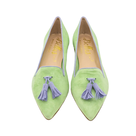Pointy Tassel Loafer Green - Lavander (short tassel)