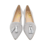 Pointy Tassel Loafer Grey-Berg Wash Argento (short tassel)