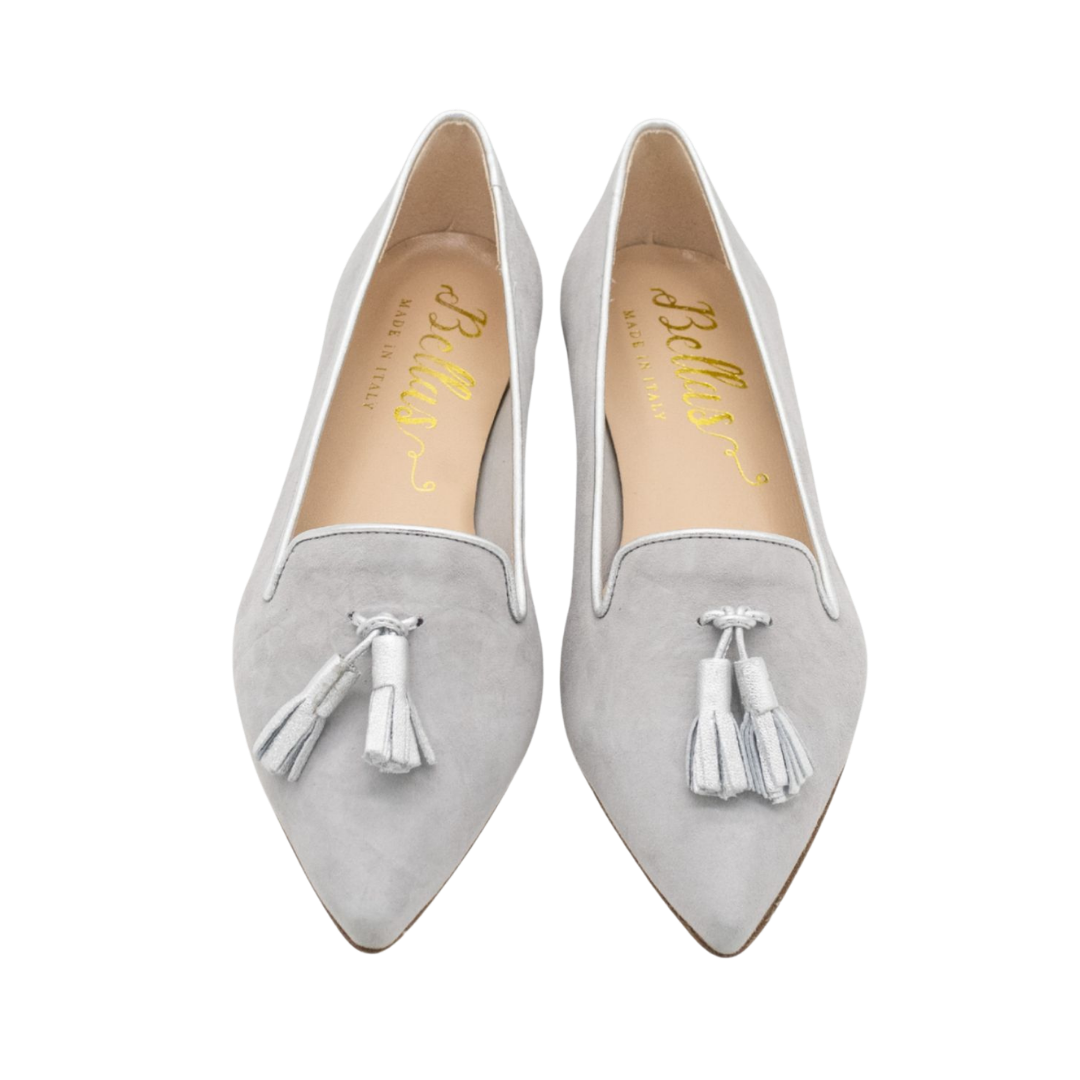 Pointy Tassel Loafer Grey-Berg Wash Argento (short tassel)