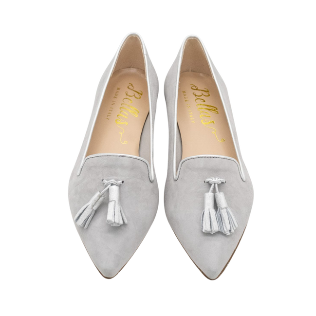 Pointy Tassel Loafer Grey-Berg Wash Argento (short tassel)