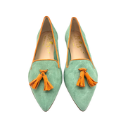 Pointy Tassel Loafer Mint - Papaya (short tassel)