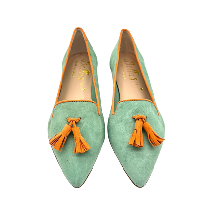 Pointy Tassel Loafer Mint - Papaya (short tassel)