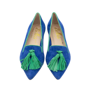 Pointy Tassel Loafer Navy - Verde Estivo (long tassel)