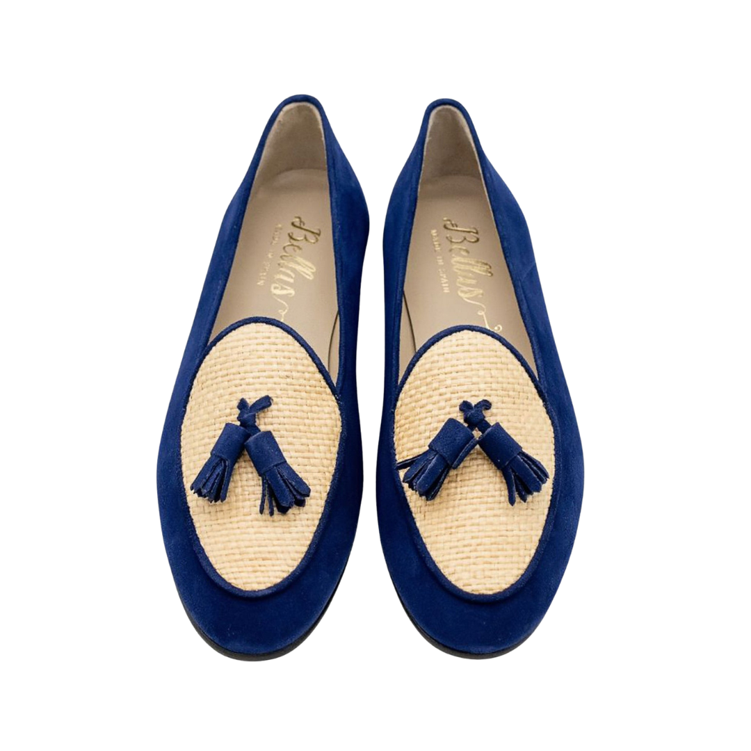 Raffia Tassel Loafer Marine