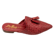 Red Woven Tassel Mules