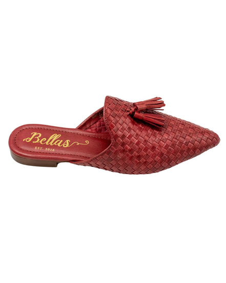 Red Woven Tassel Mules
