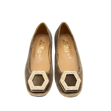 Velvet Ballerina with Crystal Buckle Puro