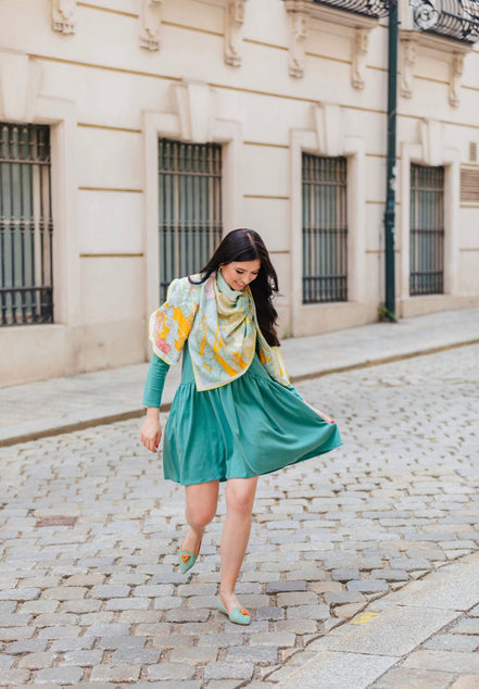 Pointy Tassel Loafer Mint - Papaya (short tassel)