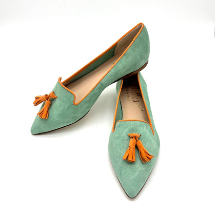 Pointy Tassel Loafer Mint - Papaya (short tassel)